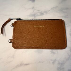 Bandolier pouch Classic Pebble Leather Zip Pouch in tan